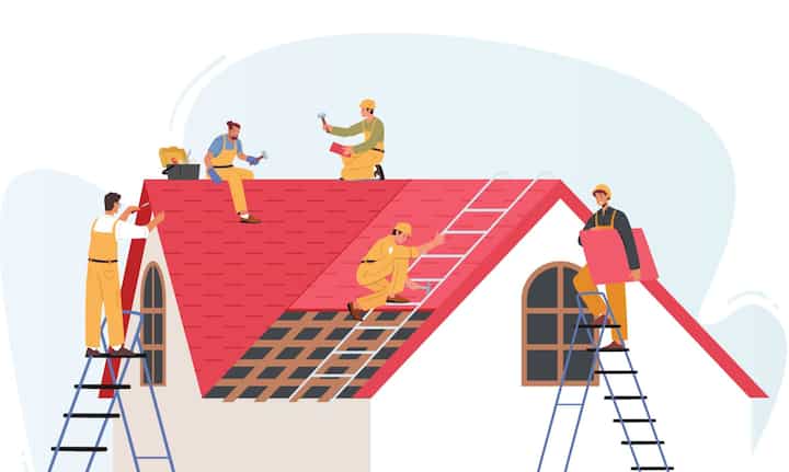 roof repair vector icon banner